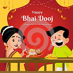 Creative banner design of happy bhai dooj