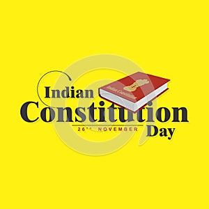 Creative Banner Design for Indian Constitution Day. Editable Illustration of Law Book.