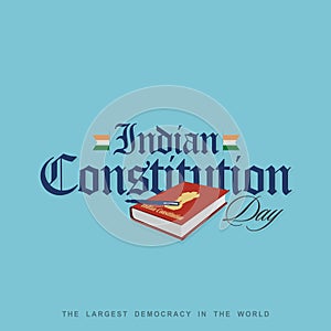 Creative Banner Design for Indian Constitution Day. Editable Illustration of Law Book.