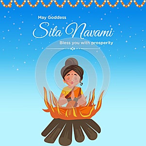 Creative banner design of Sita Navami