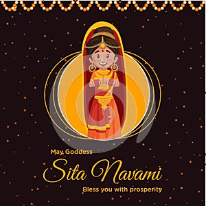 Creative banner design of Sita Navami