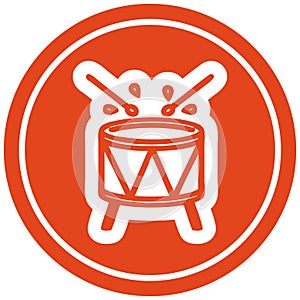 A creative beating drum circular icon