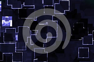 Creative beautiful blue cybernetic computer shining digital drawn background illustration