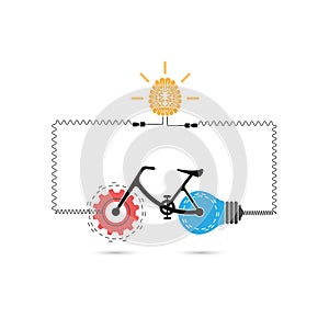 Creative bicycle icon vector design