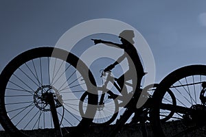 Creative bike pose, fun and eco-friendly tool