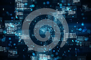 Creative binary coding wallpaper. Software programming code.