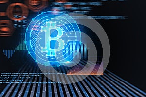 Cryptocurrency and e-commerce concept