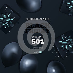 Creative Black Friday sale vector banner for advertising, shops, web.