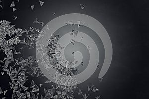 Creative black polygonal backdrop