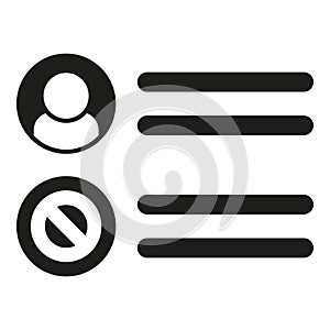 Creative blacklist icon simple vector. Business user