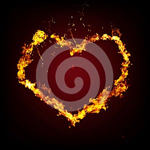 Creative blazing heart photo