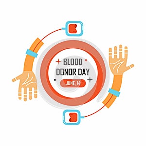 Creative blood donor flat illustration.