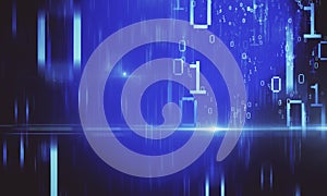 Creative blue binary code background