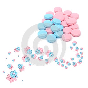 Creative Blue and Pink Pills
