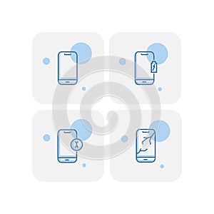 Creative blue smart phone icons design vector