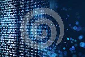 Creative bokeh coding language backdrop. IT and landing page concept. 3D Rendering