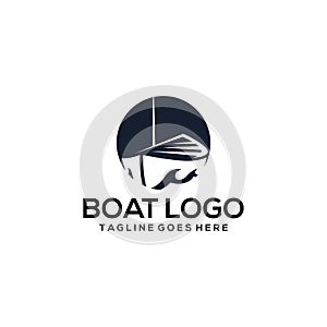 Creative Boat logo Design Vector Art Logo