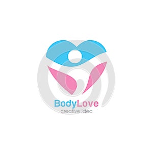 Creative Body Love Concept Logo Design Template