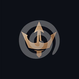 Creative bold trident logo vector concept for company identity