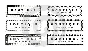 Creative Borders Design Template Set For Hipsters Fashion Boutique