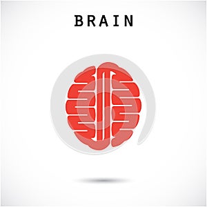 Creative brain abstract vector logo design template.