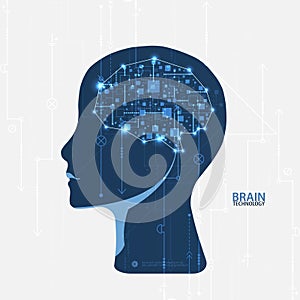 Creative brain concept background. Artificial Intelligence concept.