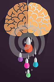 Creative brain Idea concept background design layout for poster