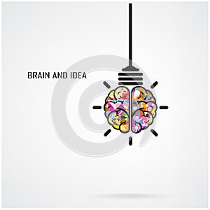 Creative brain Idea and light bulb concept