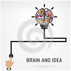 Creative brain Idea and light bulb concept