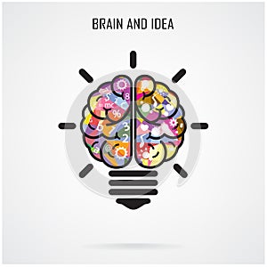 Creative brain Idea and light bulb concept, education concept