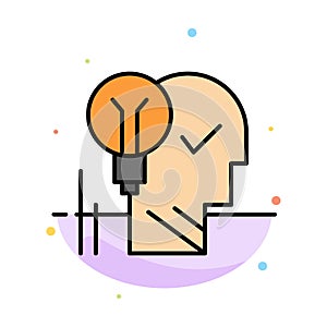 Creative, Brain, Idea, Light bulb, Mind, Personal, Power, Success Abstract Flat Color Icon Template