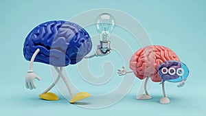 Creative Brain Sharing an Idea with Another