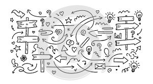 Creative Brainstorming and Decision Making Doodle Illustration