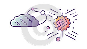 Creative Brainstorming Neural Network Vector, vector design Generative AI