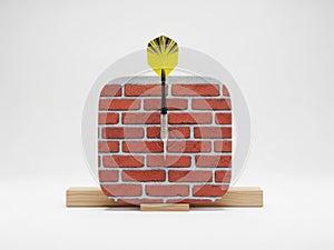 Creative brick wall clock isolated on white background