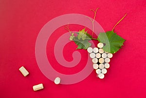 Creative bunch of grapes made of cork