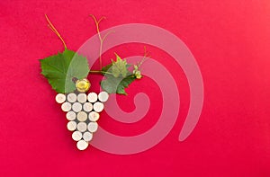 Creative bunch of grapes made of cork
