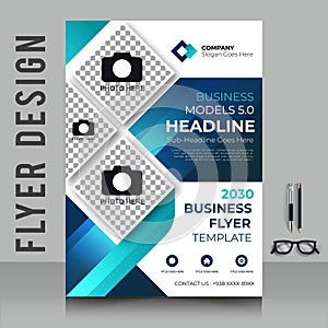 Creative business brochure flyer design with vibrant colors template design illustration