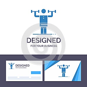 Creative Business Card and Logo template Activity, Discipline, Human, Physical, Strength Vector Illustration