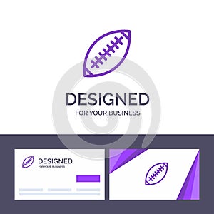 Creative Business Card and Logo template Afl, Australia, Football, Rugby, Rugby Ball, Sport, Sydney Vector Illustration