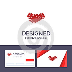 Creative Business Card and Logo template Agreement, Deal, Handshake, Business, Partner Vector Illustration
