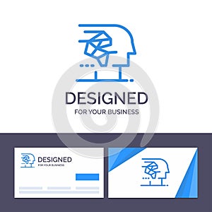 Creative Business Card and Logo template Android, Artificial, Brain, Human, Interface Vector Illustration