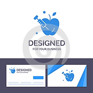 Creative Business Card and Logo template Apple, Gravity, Science Vector Illustration