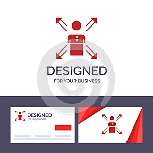 Creative Business Card and Logo template Arrows, Career, Direction, Employee, Human, Person, Ways Vector Illustration
