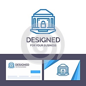 Creative Business Card and Logo template Bank, Banking, Internet, Lock, Security Vector Illustration