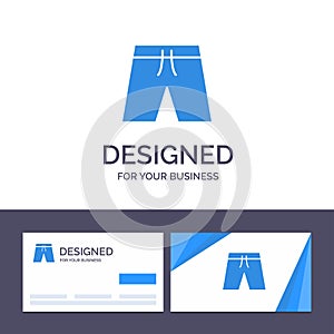 Creative Business Card and Logo template Beach, Clothing, Short, Shorts Vector Illustration