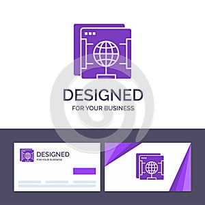 Creative Business Card and Logo template Brower, Internet, Web, Globe Vector Illustration