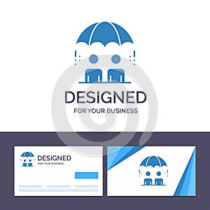 Creative Business Card and Logo template Business, Management, Modern, Risk Vector Illustration