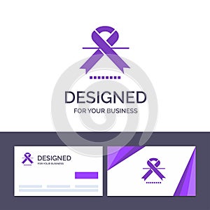Creative Business Card and Logo template Cancer, Oncology, Ribbon, Medical Vector Illustration