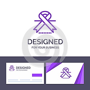 Creative Business Card and Logo template Cancer, Oncology, Ribbon, Medical Vector Illustration